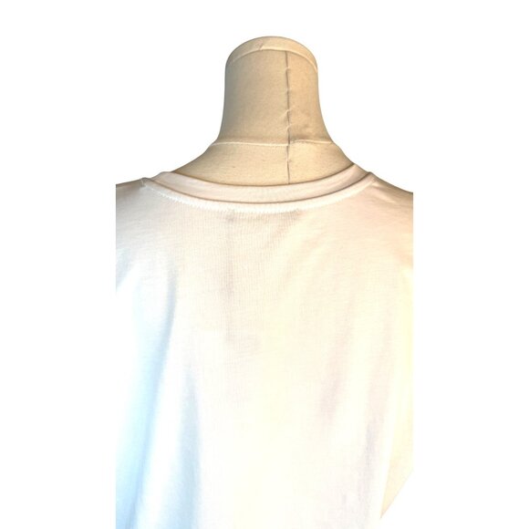 NWT Zara Medium White T-Shirt With Red Striped Flutter Sleeves 100% Cotton - Picture 9 of 14